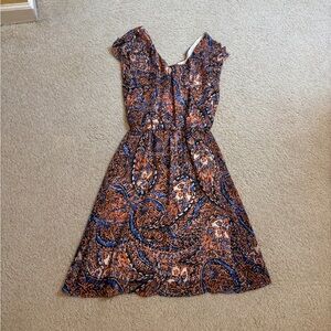 Outback Red Blue and Brown Paisley Maxi Dress